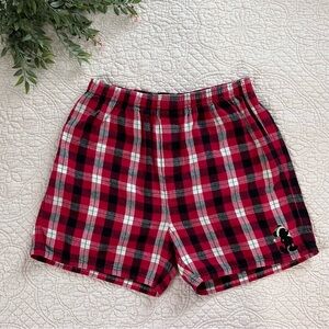 Disney Parks: Authentic Unisex Flannel Pajama Shorts Christmas Red Black & Green
